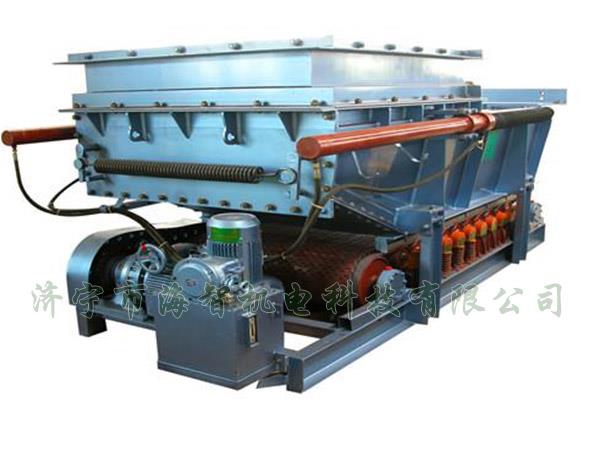 它將帶式（甲帶）給料機的手動檢修閘門改為電動、液動或氣動控制閥門，增大了閘門推力